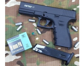 Пистолет охолощенный RETAY 17 (Glock 17), под патрон 9mm P.A.K