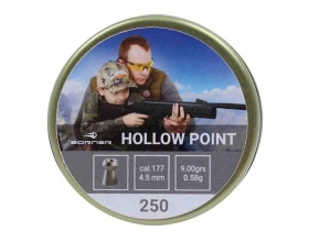 Пуля пневм. Borner "Hollow Point",  4.5мм (250 шт) 0.58г