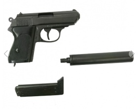 ММГ макет пистолет Вальтер PPK с глушителем (Германия, 1931 г) DENIX DE-1311