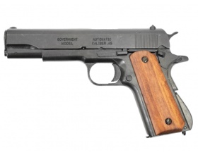 ММГ макет Пистолет Кольт-45 1911 г, DENIX DE-9312, разборный (дерев. накладки)
