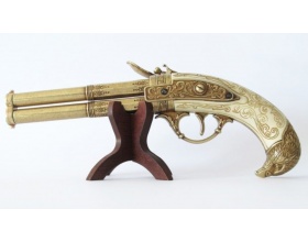 ММГ макет кремневый пистолет с 2-мя стволами, Франция XVIII в, DENIX DE-1305