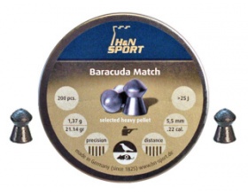 Пули H&N Baracuda Match 5.52 мм, 1.37 г (200 шт)