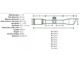 Прицел оптический LEAPERS Accushot 1-8X28, 30mm, сетка Mil-dot (SCP3-18IEMDQ)