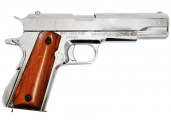 ММГ макет пистолета Colt 1911, .45 калибра, никель + дерев. накладки (США, 1911 г) DENIX DE-6316