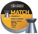  Пули пневм. JSB Yellow Match Middle Weght 4.5 мм, 0.52г (500шт)	