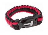 Браслет паракордовый с огнивом (Geoline Survival) Red&black  54725